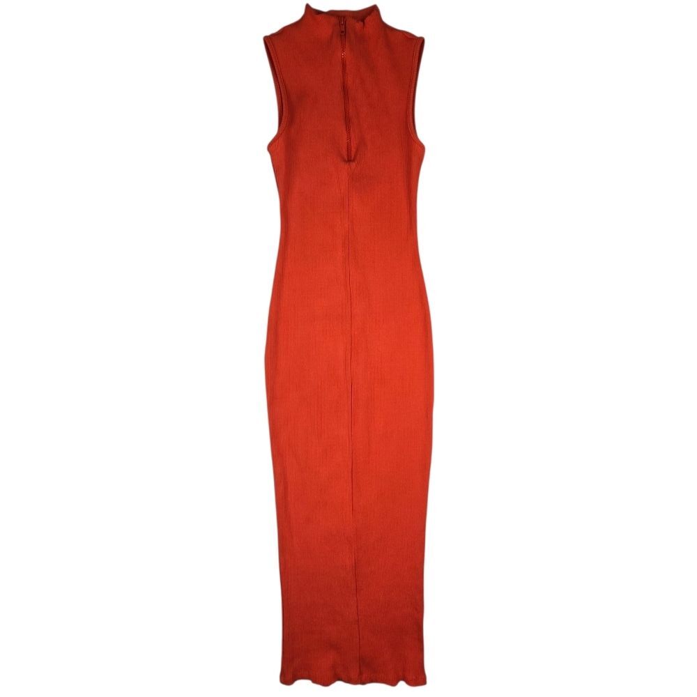 Fashion Nova Oliva Snatched Midi Dress in Orange